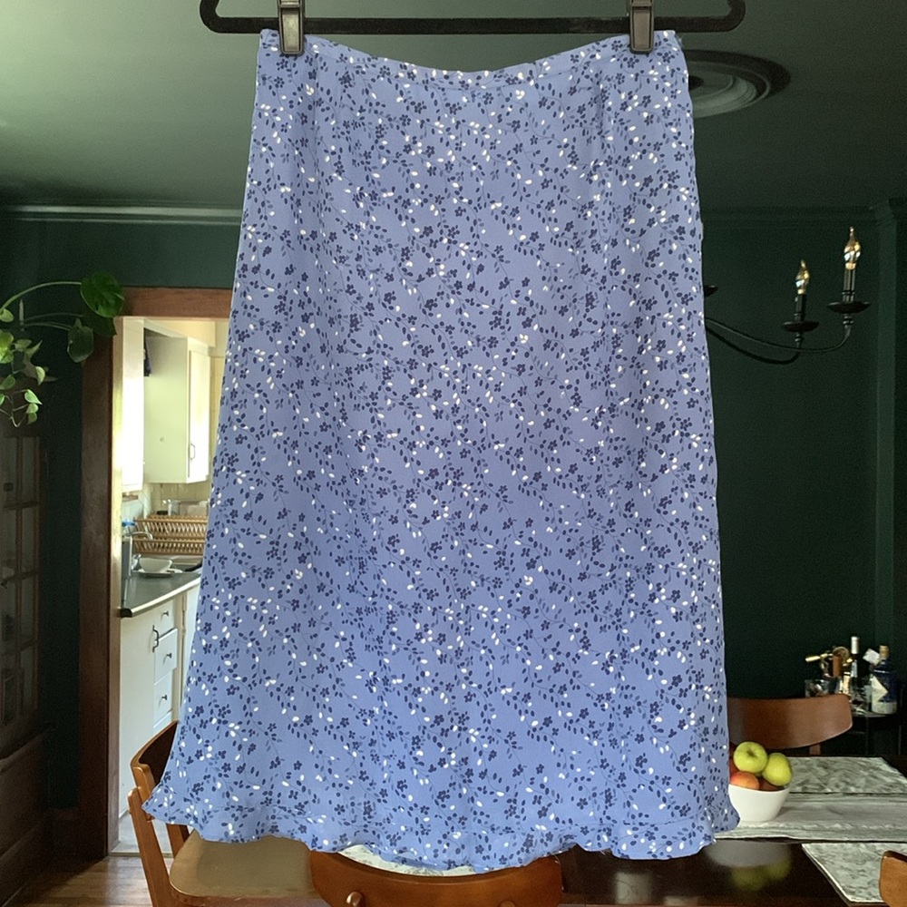 Vintage Blue Floral Skirt